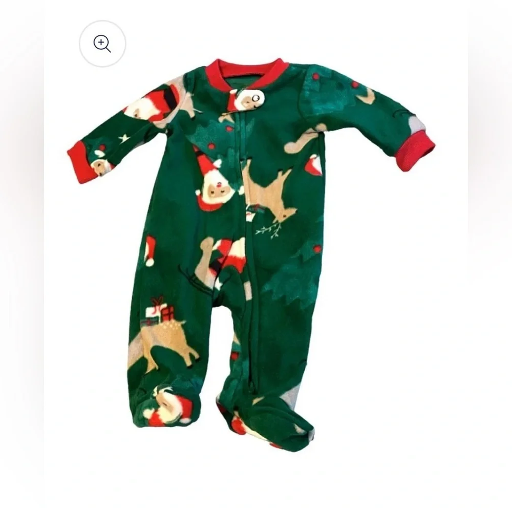 Carter's Green Santa and Reindeer Footie